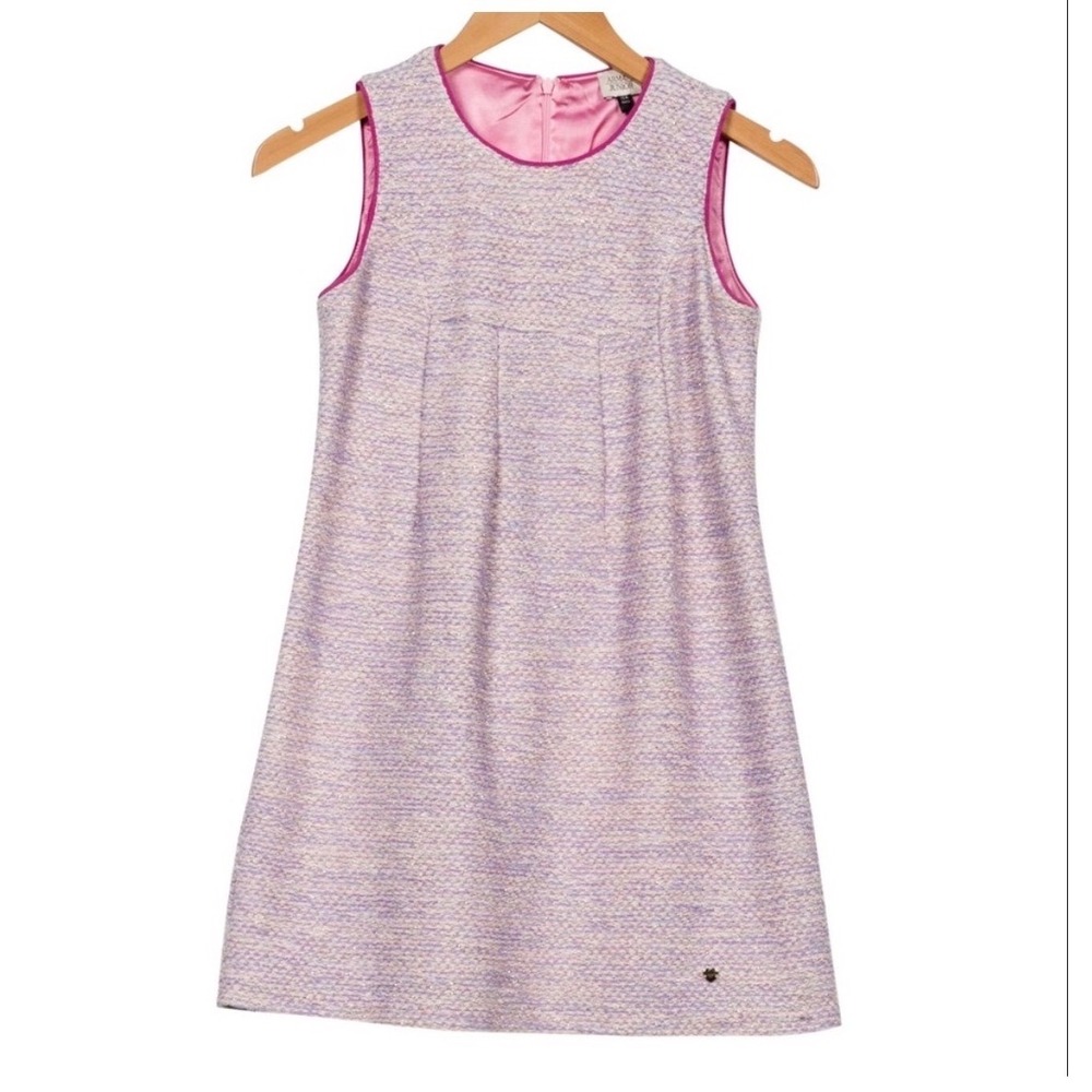 Armani Junior Girls Tweed Sparkle Dress Sz 16 Pink Sleeveless NWT Designer Luxe